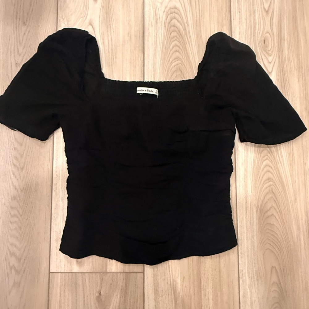 Abercrombie & Fitch Black Square Neck Blouse